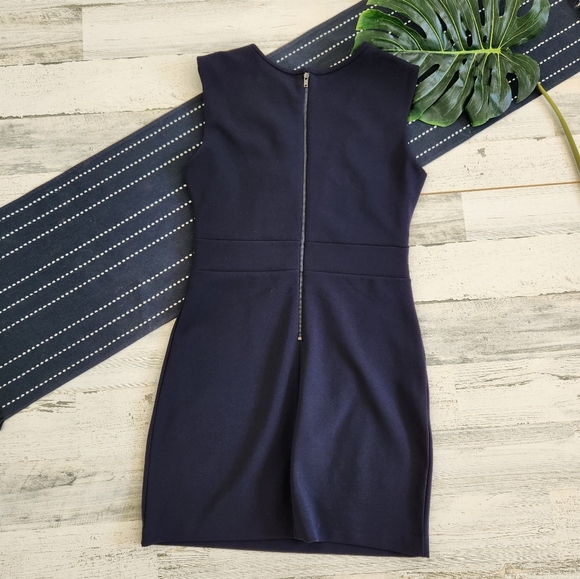 Mango Sheath Workwear Office Day Dress Navy Blue Nwt Size Medium - Picture 8 of 9